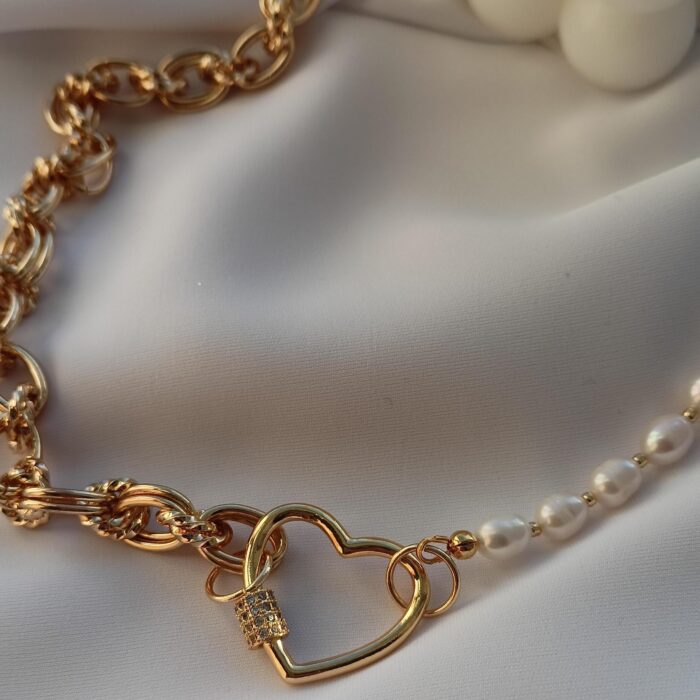 kolye iz zhemchuga i tsepi "Nyukasl" elna.jewelry Украшения ручной работы с натуральными камнями Автор: Елена Алешкова.
