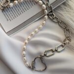 kolye iz zhemchuga i tsepi "Vankuver" elna.jewelry Украшения ручной работы с натуральными камнями Автор: Елена Алешкова.