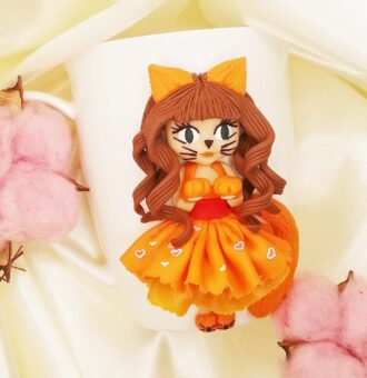 kruzhka" koshechka-lisichka" Polymer World shop Изделия из полимерной глины с частичкой моей души Автор: Бронислава Коновалова г. Новосибирск Магазин: https://marketcraft.ru/store/polymer-world-shop