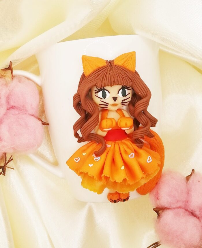 kruzhka" koshechka-lisichka" Polymer World shop Изделия из полимерной глины с частичкой моей души Автор: Бронислава Коновалова г. Новосибирск Магазин: https://marketcraft.ru/store/polymer-world-shop