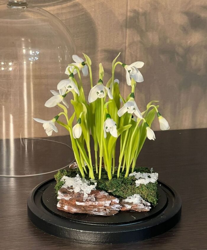 tsvetochnaya kompozitsiya podsnezhniki FelenArt Художница Елена Фещукова Магазин: https://marketcraft.ru/felenart