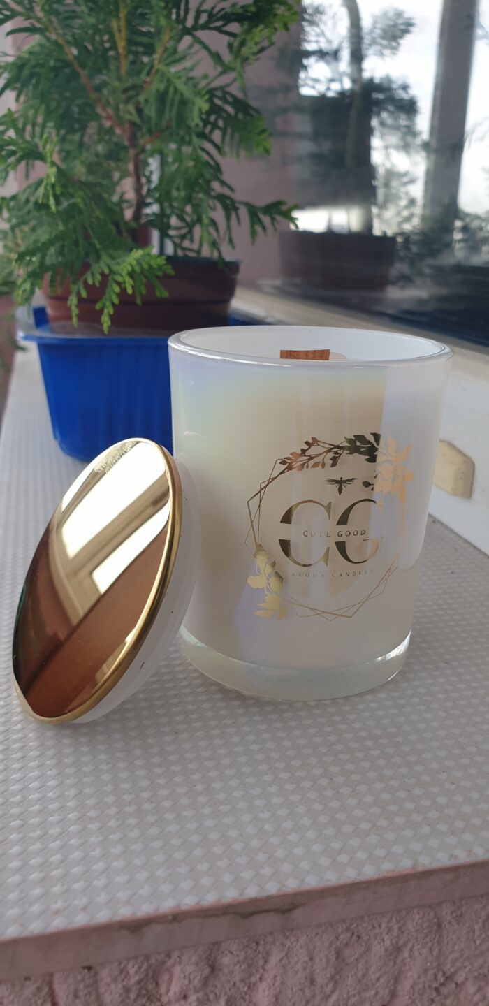 Свеча ароматическая "Аврора" 200 мл. в жемчужно-перламутровом стакане — изображение 12