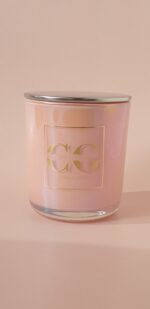 Свеча ароматическая "Аура" 200 мл. в розовом, перламутровом стеклянном стакане