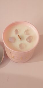 Свеча ароматическая "Аура" 200 мл. в розовом, перламутровом стеклянном стакане — изображение 2