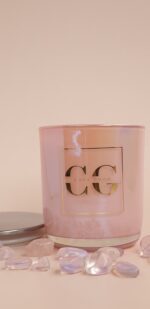 Свеча ароматическая "Аура" 200 мл. в розовом, перламутровом стеклянном стакане — изображение 6
