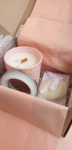 Свеча ароматическая "Аура" 200 мл. в розовом, перламутровом стеклянном стакане — изображение 10