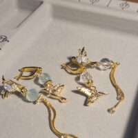 Ассиметричные серьги Птички