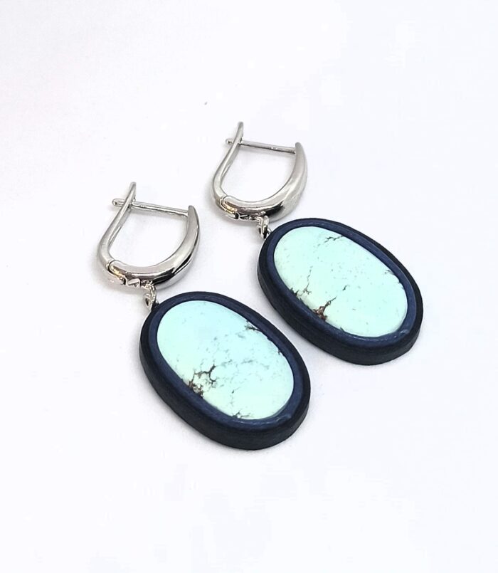 Серьги из кожи с камнями. — изображение 4
