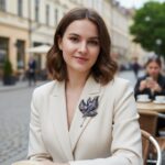 Брошь-игла Пион