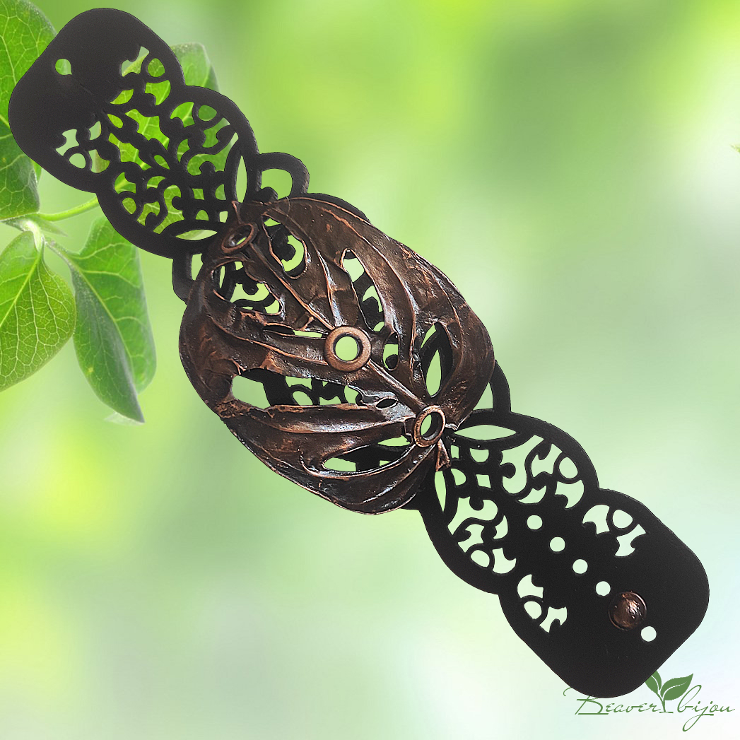 119 Браслет кожаный Монстера — изображение 1