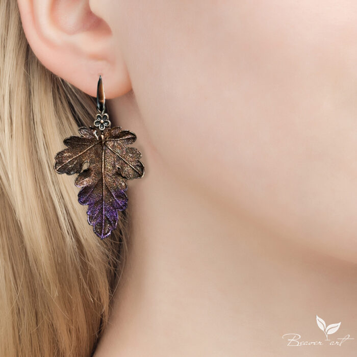 Серьги Листья хризантемы — изображение 2