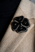 Брошь Клевер черный (на заказ) — изображение 4
