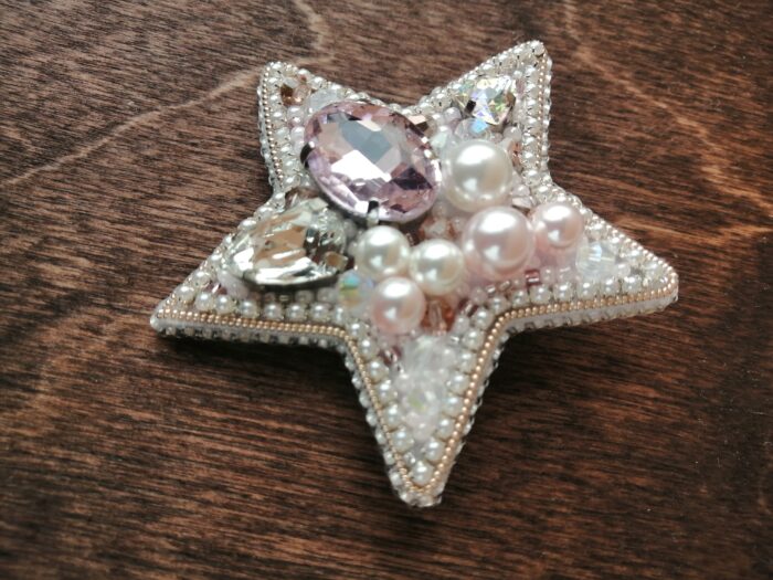 Брошь Звезда розовая — изображение 3