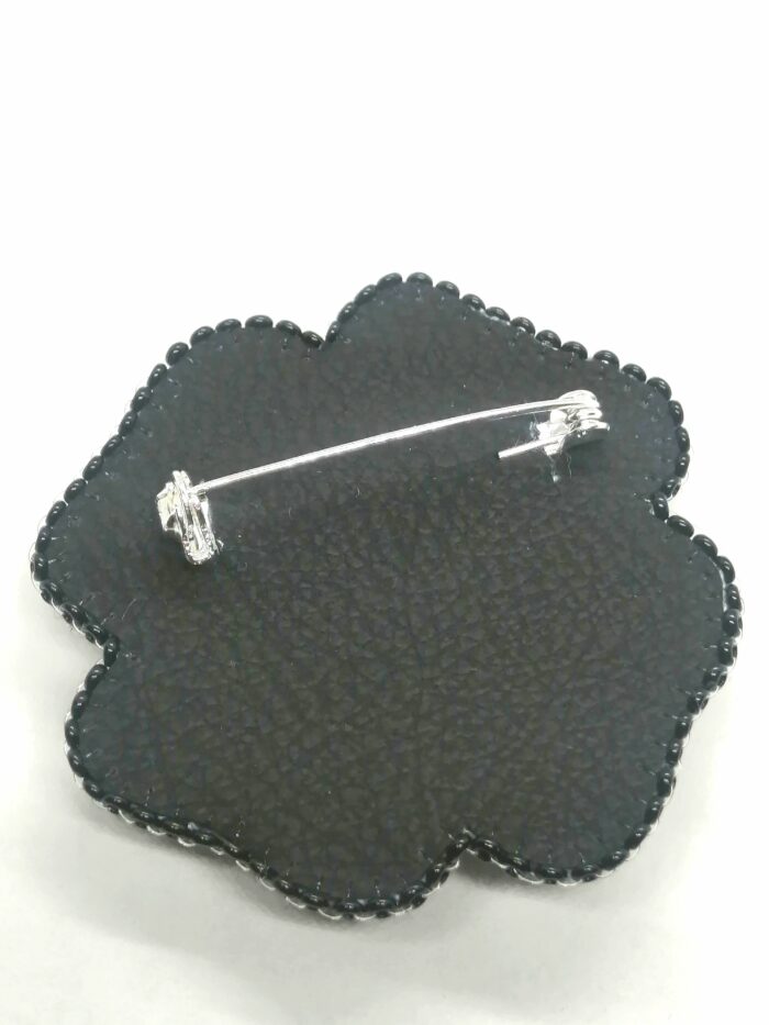 Брошь Клевер черный (на заказ) — изображение 7
