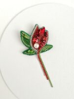 Брошь Бутон розы