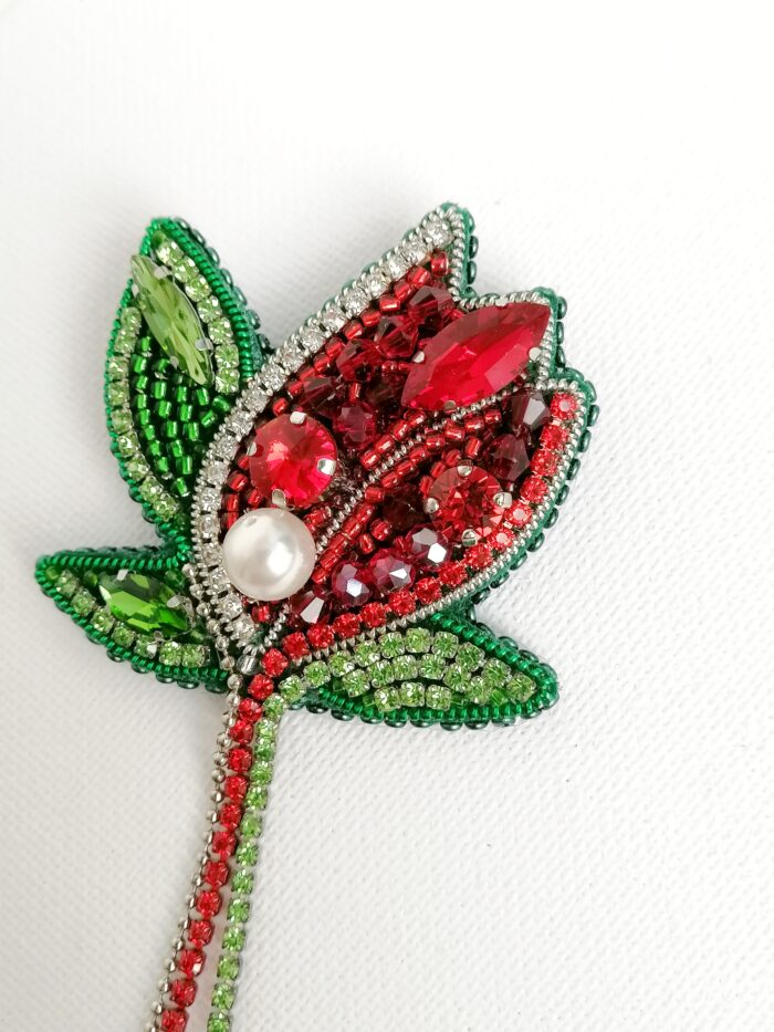 Брошь Бутон розы — изображение 8