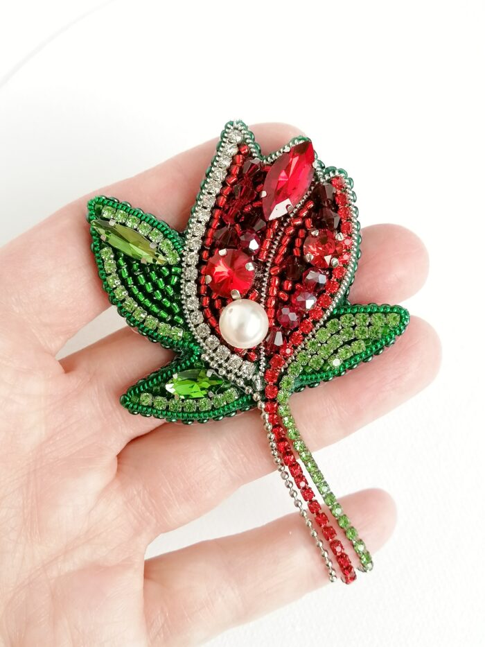 Брошь Бутон розы — изображение 3