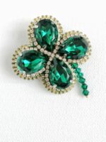Брошь Клевер зеленый (под заказ)