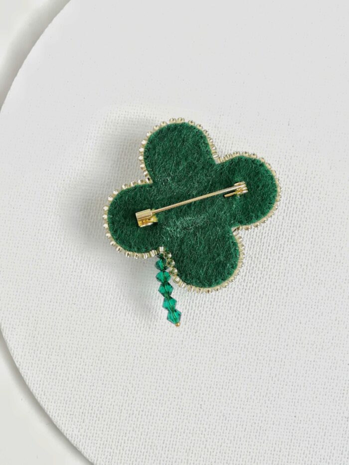 Брошь Клевер зеленый (под заказ) — изображение 6