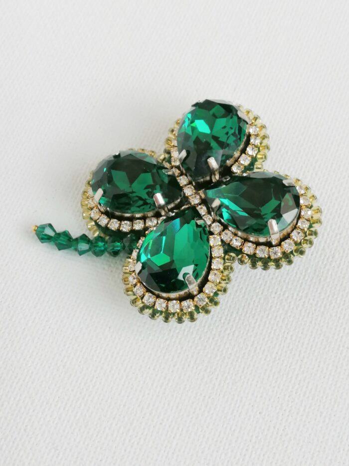 Брошь Клевер зеленый (под заказ) — изображение 5