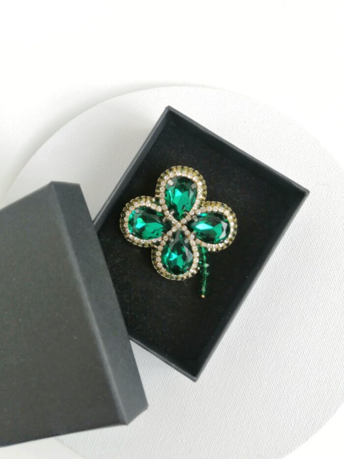 Брошь Клевер зеленый (под заказ) — изображение 2