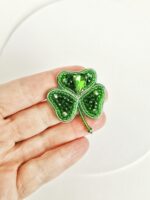 Брошь-малышка клевер трехлистный — изображение 6