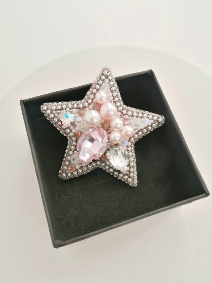 Брошь Звезда розовая — изображение 7