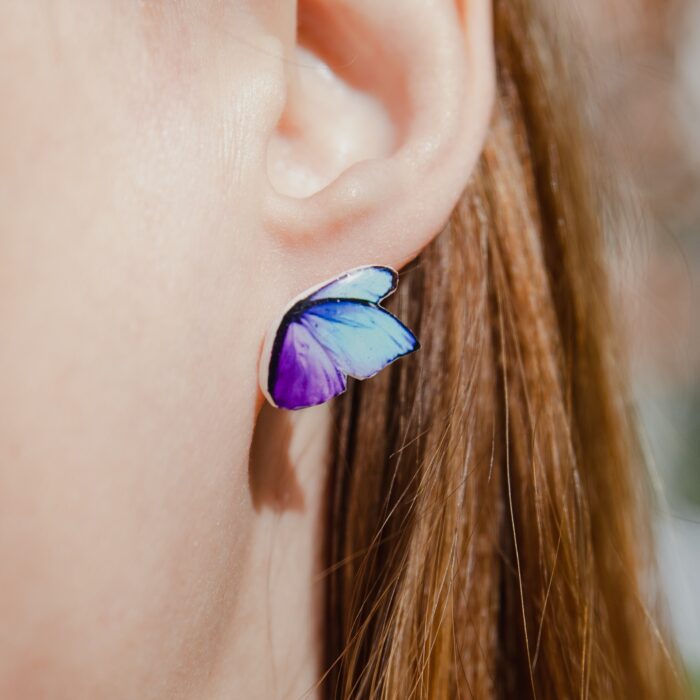 Серьги-гвоздики с бабочками — изображение 3