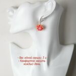 Серьги с грейпфрутом из полимерной глины ручной работы
