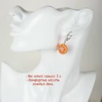 Серьги с мандарином из полимерной глины ручной работы