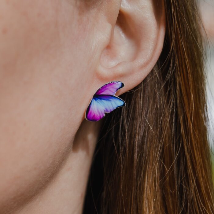 Серьги-гвоздики с бабочками — изображение 2