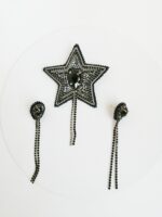 Комплект брошь и серьги в стиле милитари