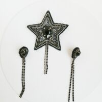 Комплект брошь и серьги в стиле милитари