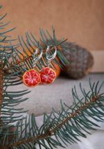 Серьги с грейпфрутом