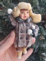 Ватная игрушка "Мальчик со снежком" — изображение 2