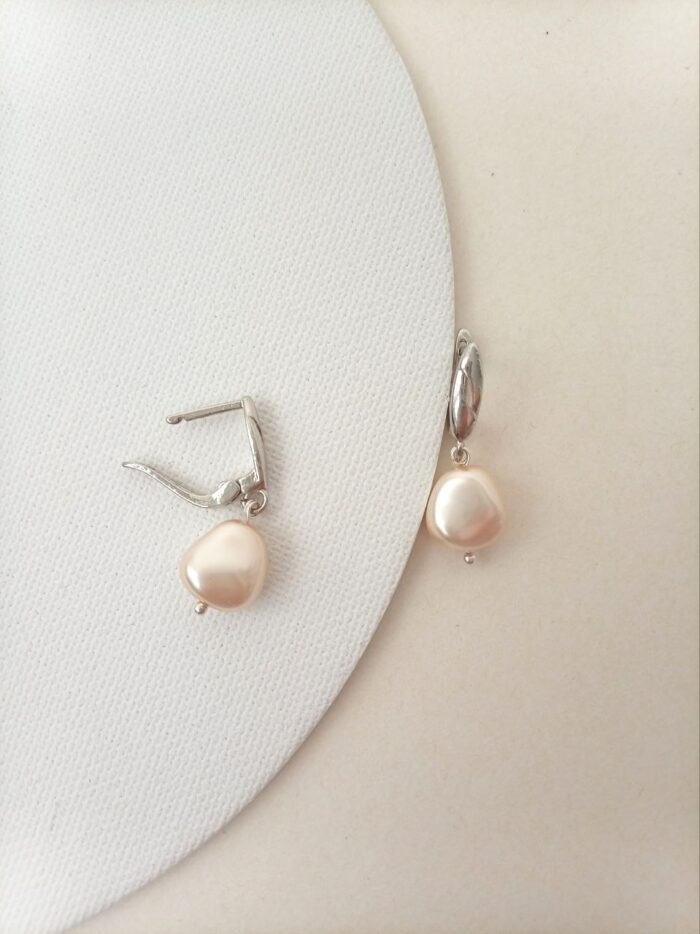 Серьги с чешским жемчугом (эллипс) — изображение 2