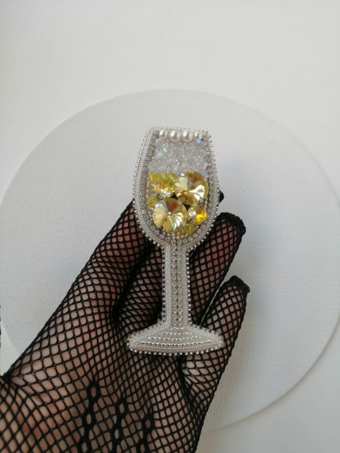 Брошь Бокал шампанского — изображение 3