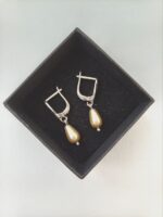 Серьги с чешским жемчугом (капля) — изображение 10