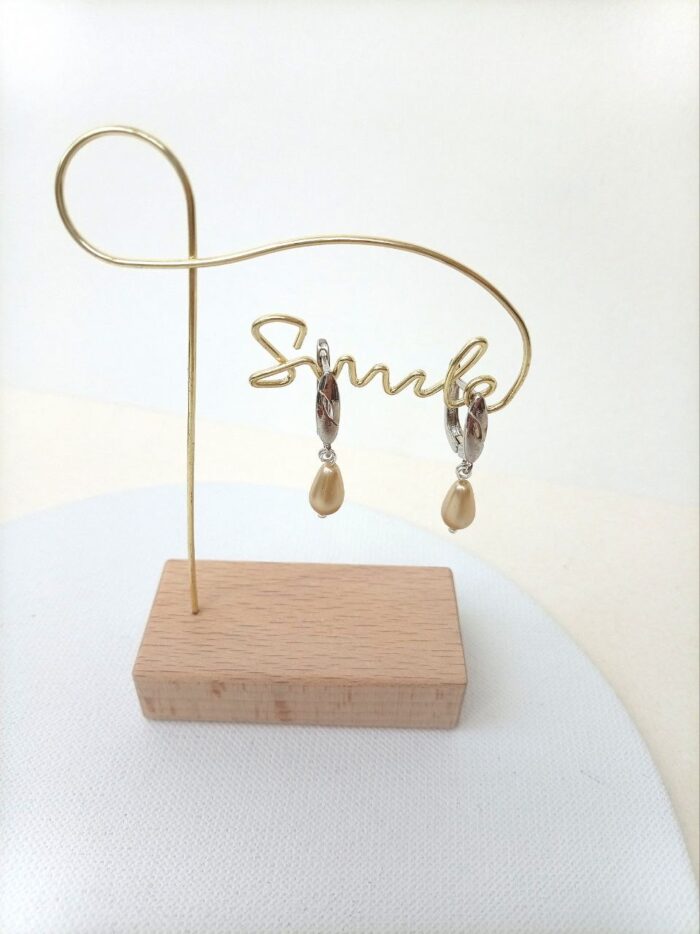 Серьги с чешским жемчугом (капля) — изображение 3