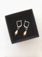 Серьги с чешским жемчугом (капля) — изображение 12