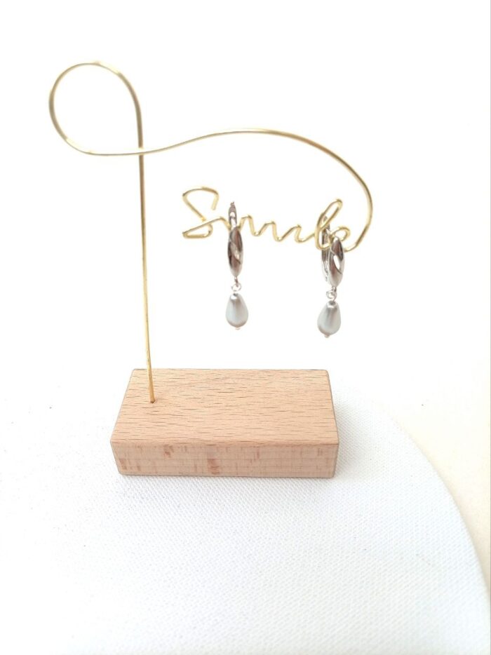 Серьги с чешским жемчугом (капля) — изображение 5