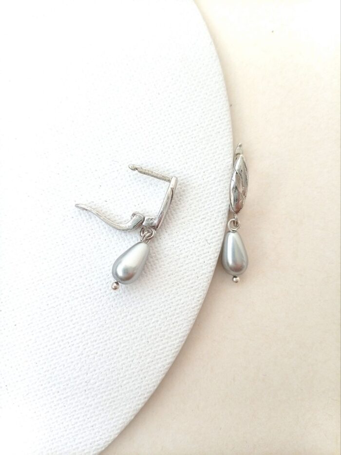 Серьги с чешским жемчугом (капля) — изображение 6