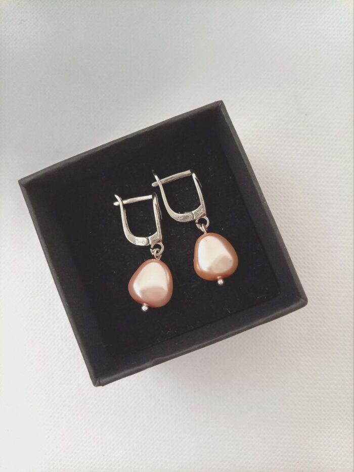 Серьги с чешским жемчугом (эллипс) — изображение 10