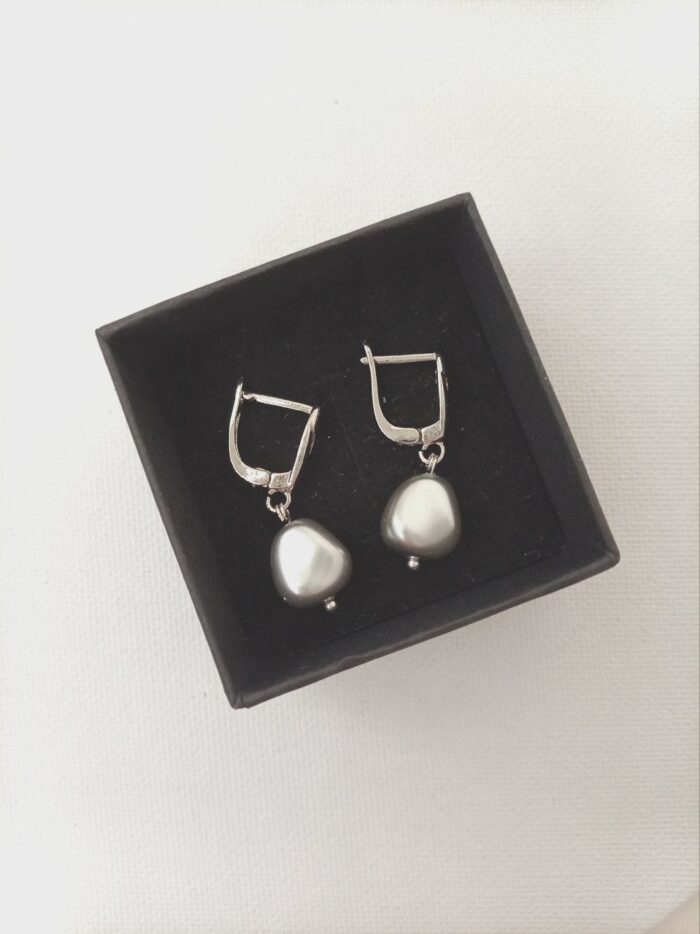 Серьги с чешским жемчугом (эллипс) — изображение 9