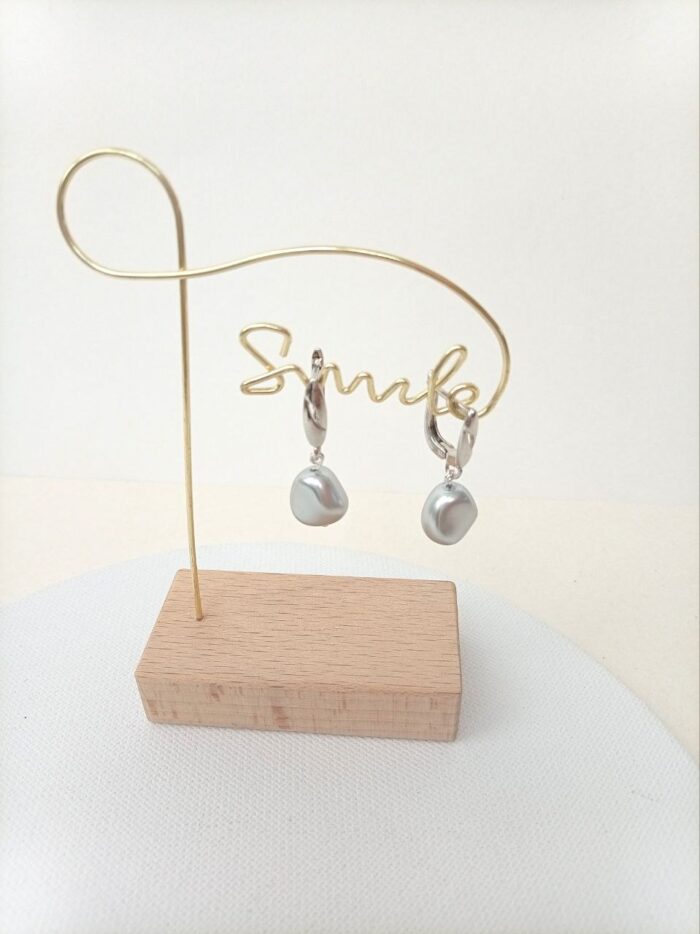 Серьги с чешским жемчугом (эллипс) — изображение 3