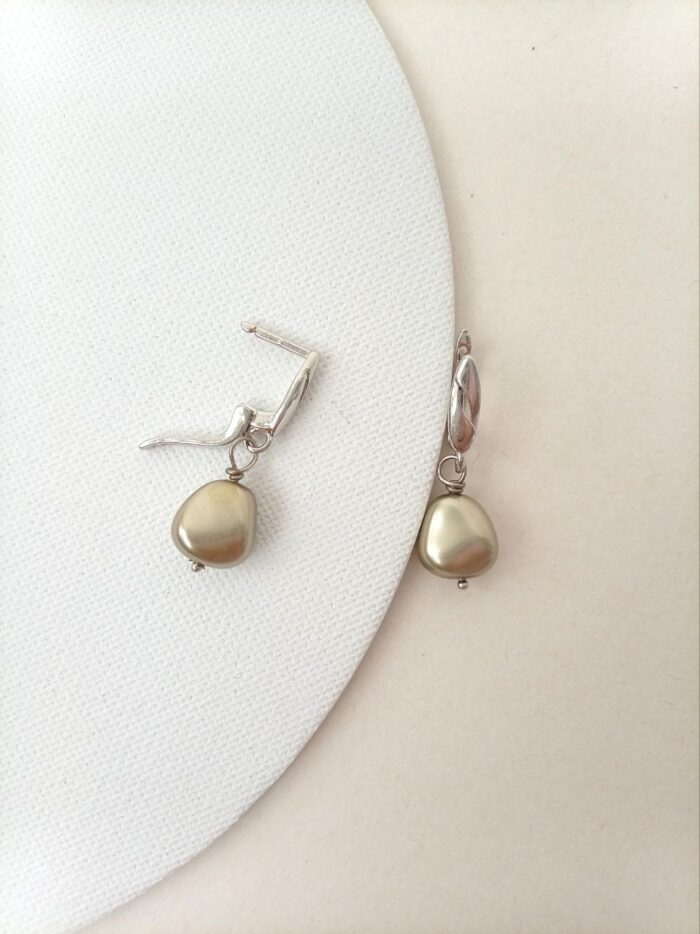 Серьги с чешским жемчугом (эллипс) — изображение 8