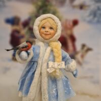 Ватная игрушка "Снегурочка" Интерьерная декоративная игрушка, елочное украшение