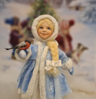 Ватная игрушка "Снегурочка" Интерьерная декоративная игрушка, елочное украшение