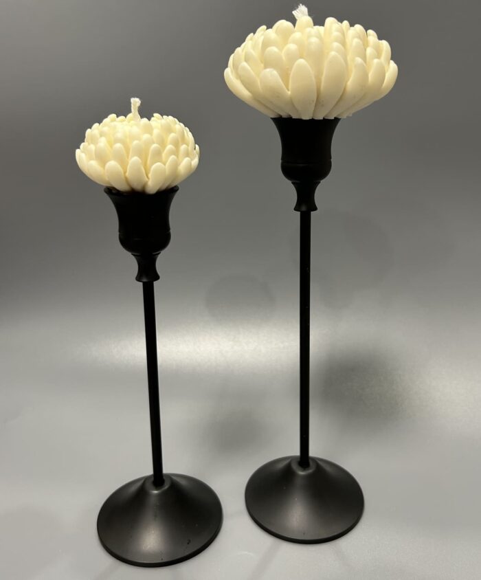 "Хризантемы" набор свечей, 2 шт, молочные — изображение 3