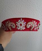 Кокошник ручной работы из бархата, венец в русском стиле — изображение 6